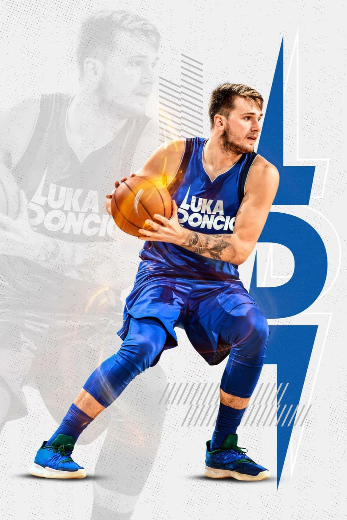 A basketball player in a blue uniform holding a ball prepares to pass, with dynamic graphics and a faded action image in the background—perfect for showcasing IPTV Netherland sports broadcasts.