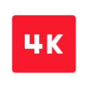 A red square with rounded corners features bold white text in the center that reads 4K, evoking a premium IPTV Netherland viewing experience.